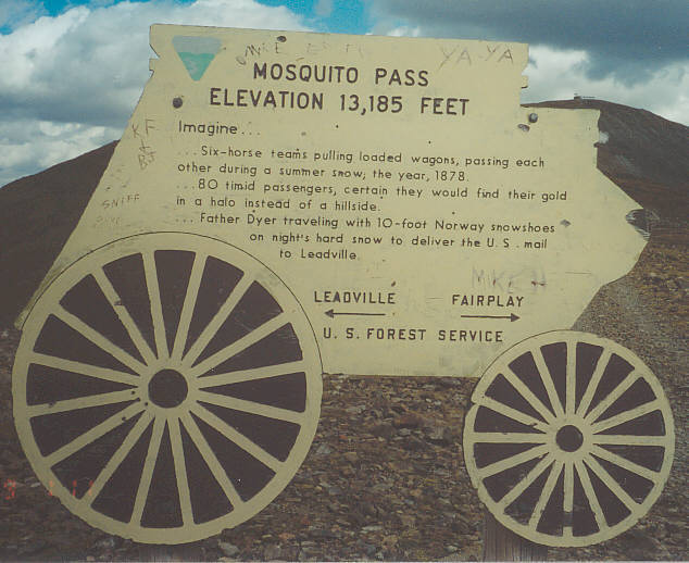 Mosquito Pass - Sign at Summit